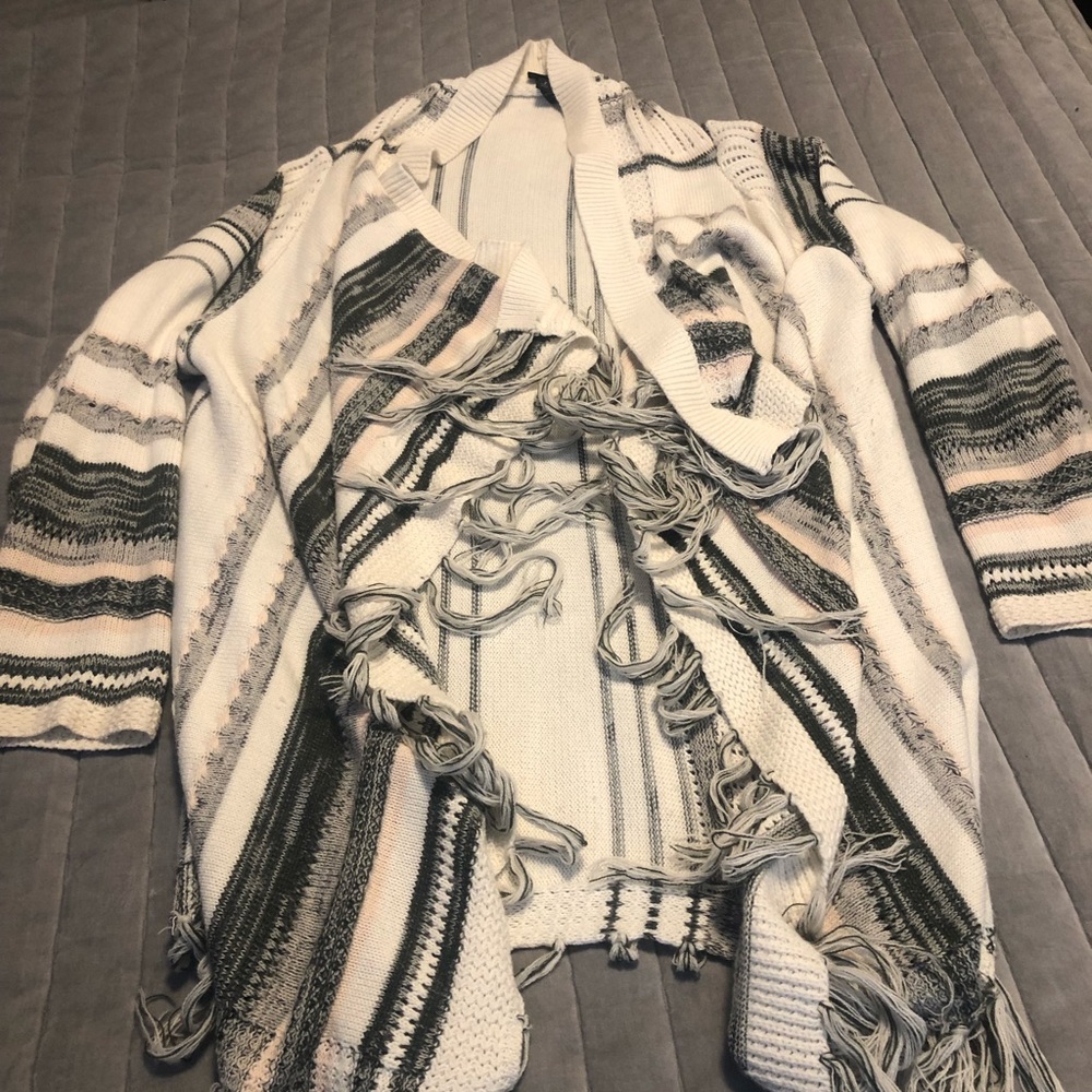 Striped drape sweater